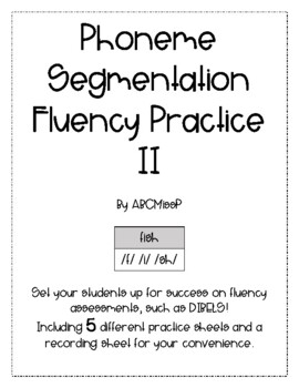 Preview of Phoneme Segmentation Fluency (PSF) Practice 2