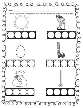 Phoneme Segmentation Worksheet 2 by SLP Creations | TpT