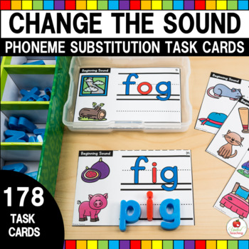 Preview of Phoneme Substitution Task Cards Change Sound Science of Reading Phonics