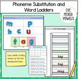 Phoneme Substitution and Word Ladders - CVC Mixed Vowels