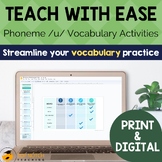 Phoneme U Vocabulary Activities | Short U Vowel Worksheets