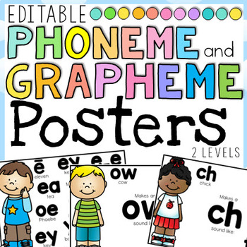 Preview of Phoneme and Grapheme Sound Wall Posters and Cheat Sheet: 44 Phonemes