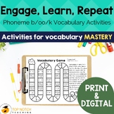 Phoneme bOOk Print & Digital Vocabulary Worksheets and Gam