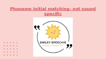 Preview of Phoneme initial matching PPT: tele-rehab resource