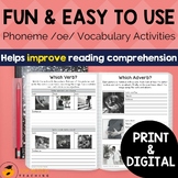 Phoneme /oe/ Vocabulary Activities | Print & Digital Vocab