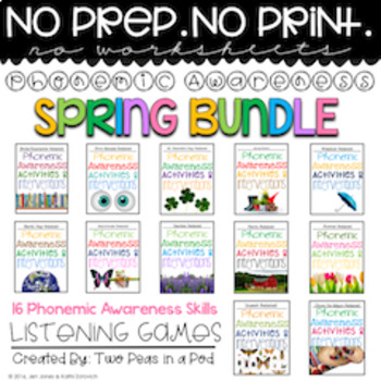 Preview of Phonemic Awareness Activities & Interventions - Spring Bundle (Mar, Apr, May)
