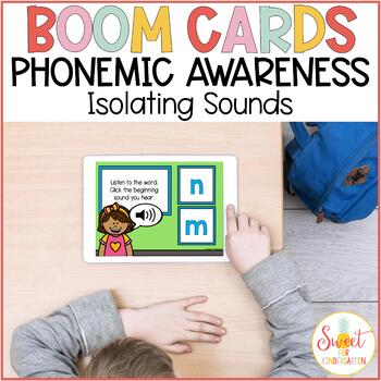 Preview of Phonemic Awareness Boom Cards™ | Isolating Beginning Middle or Ending Sounds