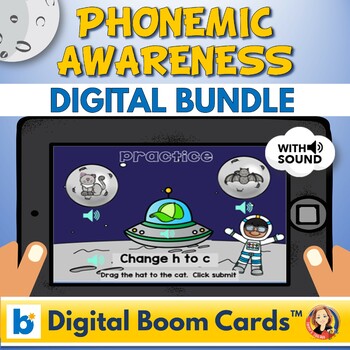 Preview of Phonemic Awareness Boom Task Cards Bundle