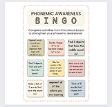 Phonemic Awareness Choice Board / Bingo