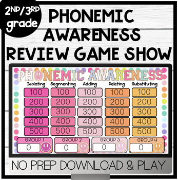 Preview of Phonemic Awareness Game Show | 2nd-3rd | Science of Reading | Jeopardy Style