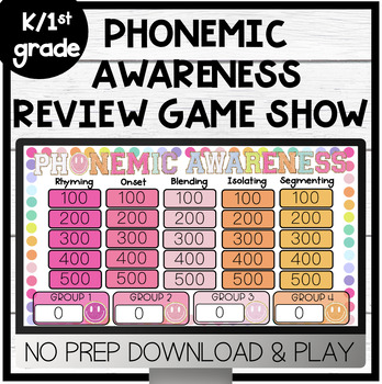 Preview of Phonemic Awareness Game Show | K-1st | Science of Reading | Jeopardy Style