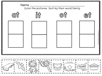 Phonemic Awareness: Kindergarten: Segmenting: Word Families by Miss Campos