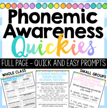 Preview of Phonemic Awareness Daily Warm Ups Quick Prompts - full page version