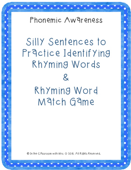 Silly Rhymes Teaching Resources | TPT