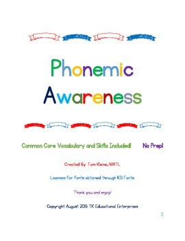 Preview of Phonemic Awareness Intervention (Six Weeks - 5 minutes a day!)