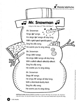 Download Phonemic Awareness Songs And Rhymes Winter By Kinderbykim Tpt