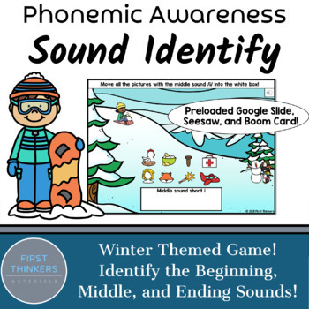 Preview of Phonemic Awareness Sound Identification Winter Phonics Game