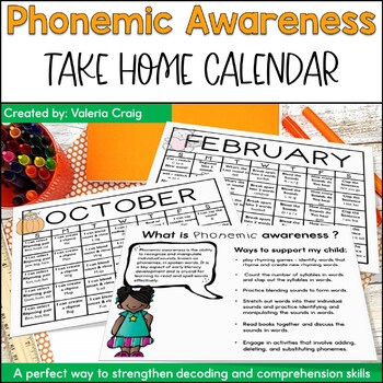 phonemic awareness homework calendar