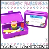 Phonemic Awareness Tools Label - For Pencil Boxes FREEBIE