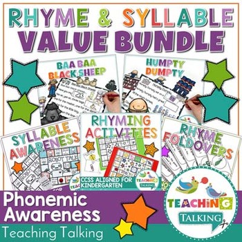 Preview of Phonemic Awareness Rhyming and Syllables Bundle with Nursery Rhymes