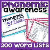 Phonological and Phonemic Awareness Activities - Word Lists