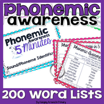 Preview of Phonological and Phonemic Awareness Activities - Word Lists - Science of Reading