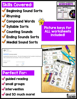 Phonemic Awareness Worksheets by A Teachable Teacher | TpT