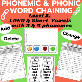 Preview of Word Ladders & Word Chains - Short Vowel Phonics Worksheets & Word Lists