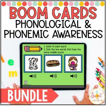 Preview of Phonemic Awareness and Phonological Awareness Boom Cards™ Mega Bundle