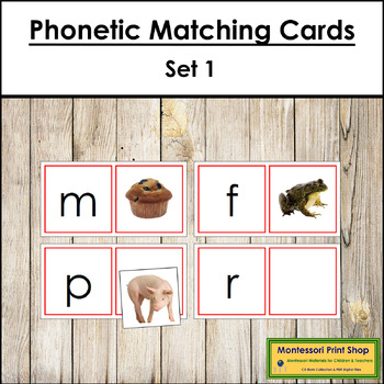 Phonetic Matching Cards (Set #1) - Phonics by Montessori Print Shop