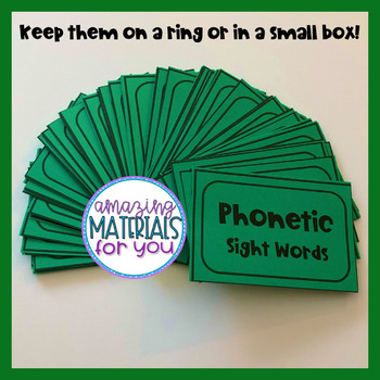 Phonetic Sight Word Flash Cards for Kindergarten | TpT