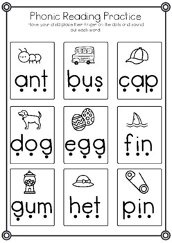 Phonic Reading Practice worksheets printable by Learning Legado | TPT