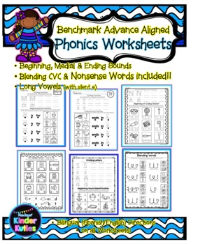 Preview of Phonics Worksheets - Benchmark Advance Aligned (Kindergarten)