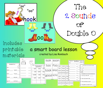 Preview of Phonics 2 Sounds of Double O SmartBoard Lesson Primary Grades