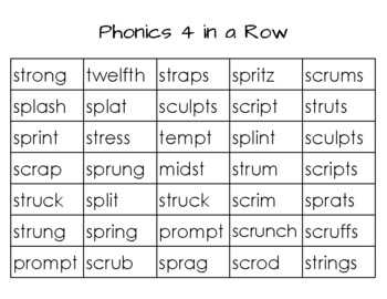 Phonics 4 in a Row 2.5 Decodable Words by Ann Woods | TpT