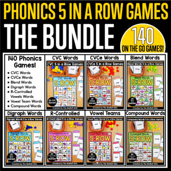 Preview of Phonics 5 in a Row Games (The Bundle)