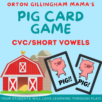 Preview of Phonics Activities w/ Orton Gillingham : CVC Words + Short Vowels PIG Game