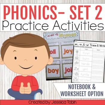 Preview of Phonics Activities- Interactive Notebook and Phonics Worksheet Options Set 2