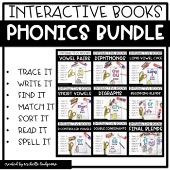 Preview of Phonics Activities Worksheets Books BUNDLE Phonics Worksheets