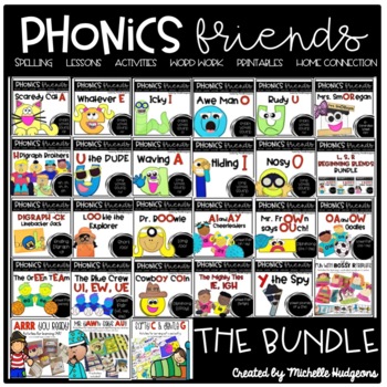Preview of Phonics Activities and Games Phonics Friends Bundle