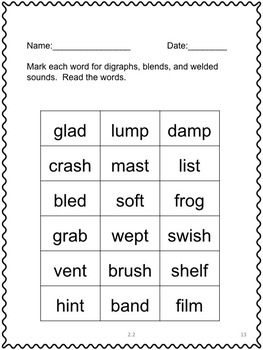 Multi-Sensory Reading Program Activities for Closed Syllable Words with