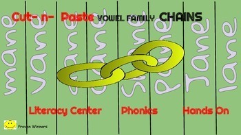 Preview of Phonics Activity Bundle !  Long and Short Vowel Paper Chains, Holiday Templates