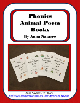 Phonics Animal Poem Books by Anna Navarre  Teachers Pay 