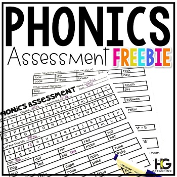 Preview of Phonics Assessment FREEBIE | Reading Fluency 1st and 2nd Grade
