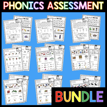 Preview of Phonics Assessment Bundle -  Letter names - Sounds - CVC Words