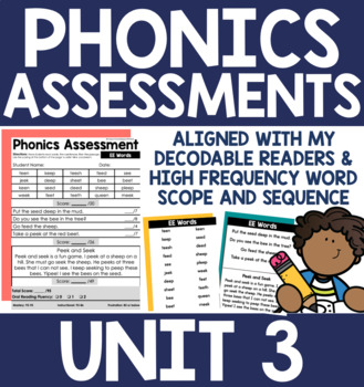 Preview of Phonics Assessments - Vowel Teams - Science of Reading Unit 3