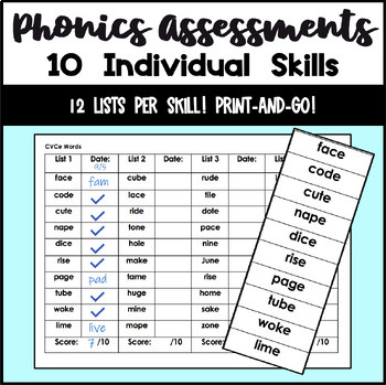 Preview of Phonics Assessments with Progress Monitoring- Science of Reading Aligned!