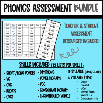 Preview of Phonics Assessments with Progress Monitoring BUNDLE- Science of Reading Aligned!