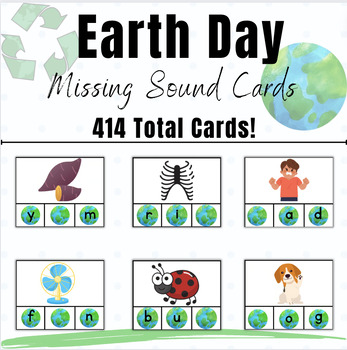 Preview of Phonics BUNDLE Earth Day Activities Theme Task Cards Science of Reading
