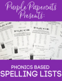 Phonics Based Spelling List
